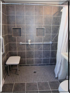 CARE:  Custom Built Ceramic Tile Barrier Free Showers